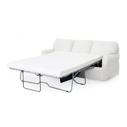 Sunset Trading Horizon Slipcovered Sleeper Sofa and Chaise  - Peyton Pearl - Sleeper Sofas