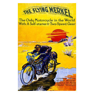 Flying Merkel 1913 Classic Motorcycle Touring Race Poster 20x30