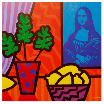 John Nolan 'Still Life With Matisse And Mona Lisa' Canvas Art, 35"x35"