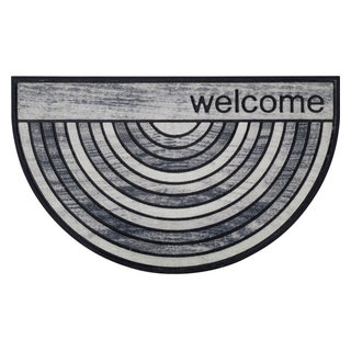 Evideco Welcome Half Round Front Doormat Outdoor 30 x 18 Rubber Door Mat for Entry Way