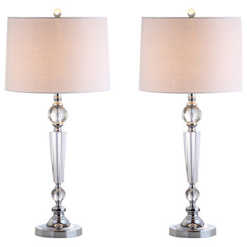 Emma 29.5" Crystal Table Lamp, Set of 2, Clear