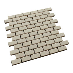 Subway Style Polished Bright Beige Stone Tile Mosaics - Home Decor