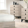 Wooden Chest with 5 Drawers, Cream