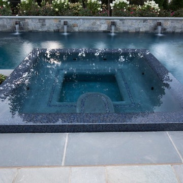 Franklin Lakes, NJ. Luxury swimming pool and geometric masterpiece