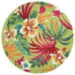 Couristan Inc - Couristan Covington Painted Fern Indoor/Outdoor Area Rug, 7'10" Round - Designed with today's busy households in mind, the Covington Collection showcases versatile floor fashions with impressive performance features that add to their everyday appeal. Because they are made of the finest 100% fiber-enhanced Courtron polypropylene, Covington area rugs are water resistant and can be used in a multitude of spaces, including covered outdoor patios, porches, mudrooms, kitchens, entryways and much, much more. Treated to prevent the growth of mold and mildew, these multi-purpose area rugs are exceptionally easy to clean and are even considered pet-friendly. An ideal decor choice for families with young children, or those who frequently entertain, they will retain their rich splendor and stand the test of time despite wear and tear of heavy foot traffic, humidity conditions and various other elements. Featuring a unique hand-hooked construction, these beautifully detailed area rugs also have the distinctive aesthetic of an artisan-crafted product. A broad range of motifs, from nature-inspired florals to contemporary geometric shapes, provide the ultimate decorating flexibility.