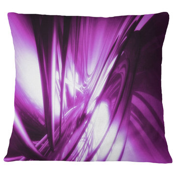 3D Abstract Art Purple Fractal Abstract Throw Pillow, 18"x18"