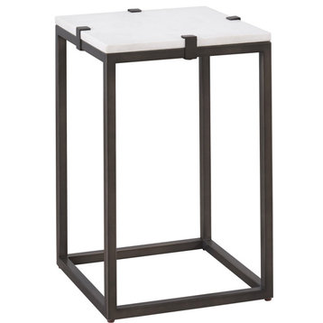 Archer Chairside Table, Aged Pewter