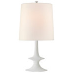 Visual Comfort & Co. - Lakmos Medium Table Lamp in Plaster White with Linen Shade - The Lakmos by AERIN is an elegant play on modernist sculpture. The series features a sconce, pendant, table and floor lamps with curved designs that are both whimsical and sophisticated. Ideal illumination for almost any room in the home.