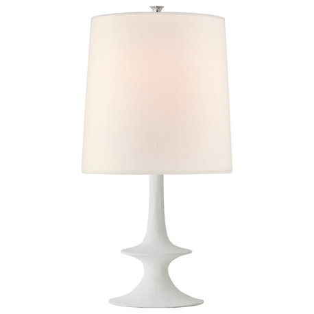 Lakmos Medium Table Lamp in Plaster White with Linen Shade