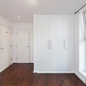 Small white melamine wardrobe
