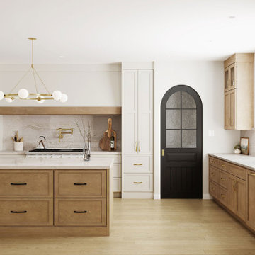 Majestic Modern Farmhouse Kitchen with Alcove