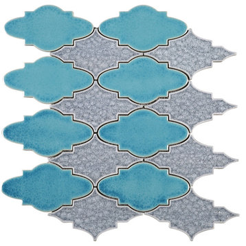 12.25"x13.75" Candace Mosaic Tile Sheet, Blue