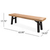 GDF Studio Betteravia Outdoor Brushed Gray Acacia Wood Dining Bench