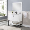 Manhattan Comfort Scarsdale Bathroom Vanity Sink, White, 36"