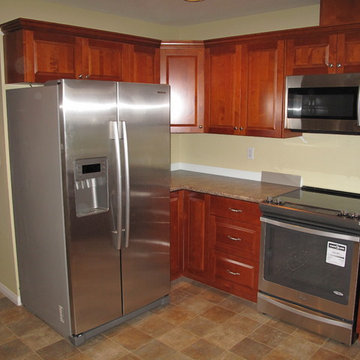 Modern Kitchen Update Done in Alder in a Golden Maple Stain