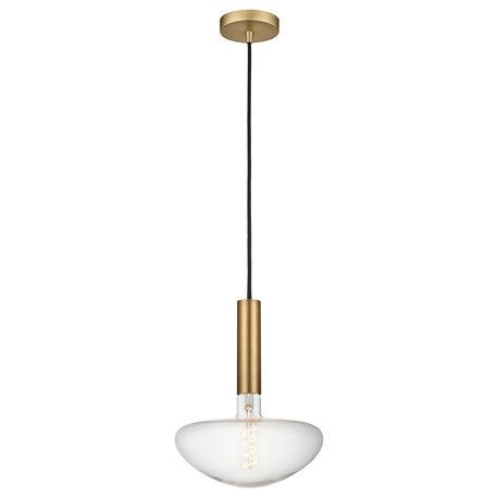 Edison Mini Pendant, Brushed Brass, 11"