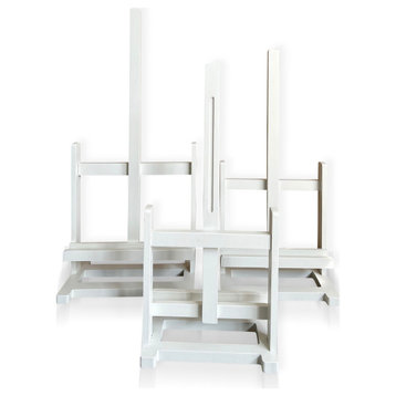Dann Foley Set of Three Tabletop Art Display Easels, Satin Ivory, Varying Sizes