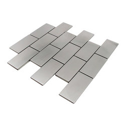 2x4 Silver Matte Subway Glass Tiles - Home Accessories & Decor