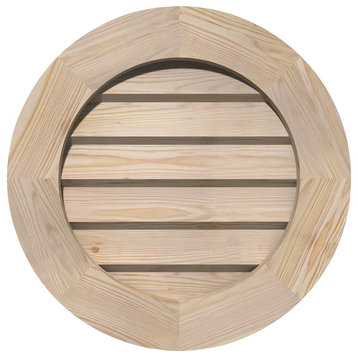 28x28 Round Wood Gable Vent: Non-Functional, Decorative Face Frame