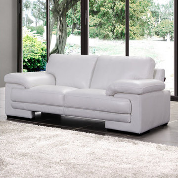 Marlene White Top Grain Leather Loveseat - $2125.43
