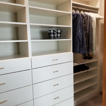 White Melamine Master Reach in closet