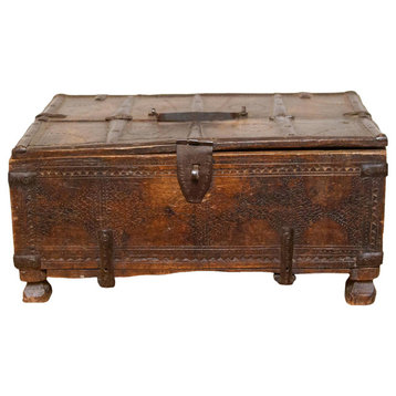 Rustic Carved Antique Cash Box