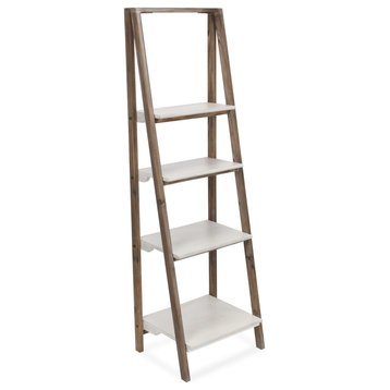 Maison Ferme 4 Tier Foldable Shelf Display With Smooth White Accent