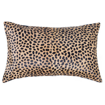 Natural Torino Cowhide Pillow 12"x20", Cheetah
