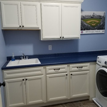 Cubs- Themed Laundry Room with Kemper Cabinets