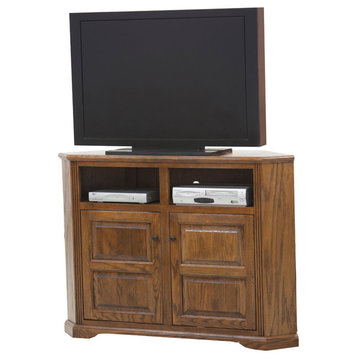 Eagle Furniture Oak Ridge, Tall 56" Wide Corner TV Console, Unfinished