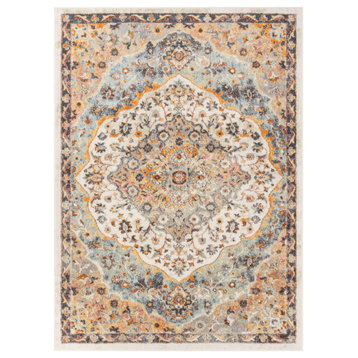 Well Woven Rodeo Waco Bohemian Eclectic Medallion Beige Area Rug, 5'3"x7'3"