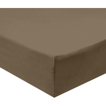 Calking Size Fitted Sheets 100% Cotton 600 Thread Count Solid (Taupe)