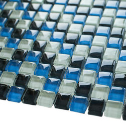 Deep Blue Sea Square Glass Mosaic Tiles - Home Accessories & Decor