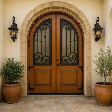Operational Iron Grille Arched Top Door