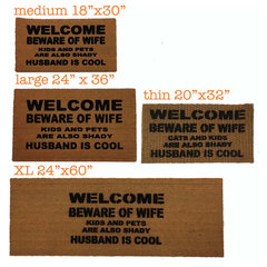 Rubber-Cal Beware of Dog Welcome Mat Funny Welcome Mat, 18 x 30-Inch