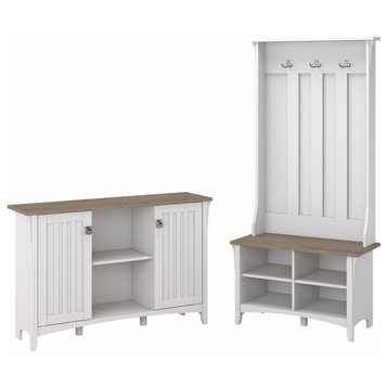 Bush Furniture Salinas Entryway Storage Set with Hall Tree, Shoe Bench and...