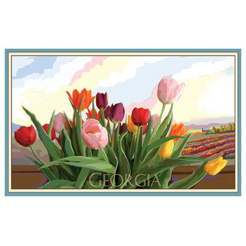 Joanne Kollman Georgia Tulip Field Art Print, 24"x36"