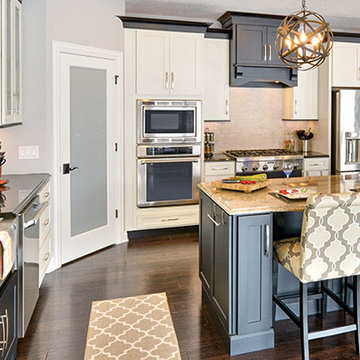 Black and White Open Floor Plan Kitchen