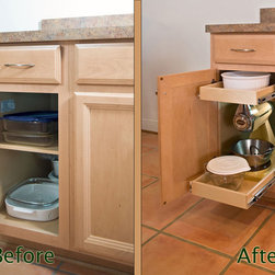 Single-Height Glide-Out Shelves - Kitchen Drawer Organizers