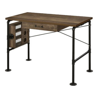 Flash Furniture Bartlett Dark Ash Wood Grain Finish Computer Desk