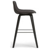 Randolph Modern Bentwood Counter Height Stool (2pc) in Charcoal Gray and Black