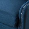 GDF Studio Rosella High Wingback Fabric Club Chair, Navy Blue