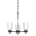 Quoizel - Quoizel CRD5019BN Three Light Chandelier Conrad Brushed Nickel - The transitional style of the Conrad collection is both sleek and modern. A stately silhouette finished in matte black and accented with brushed nickel creates the perfect amount of sophistication, and the etched glass shades add a pleasant glow to any room.