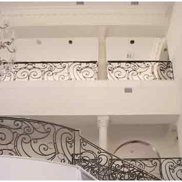 7_Curved Custom Iron Balustrade and Marble Foyer, Annandale 22003