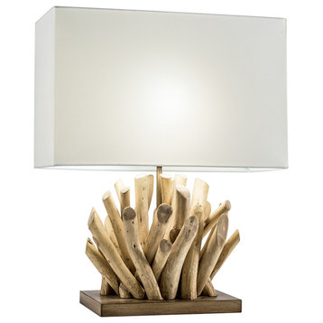Modern Home 19" Driftwood Nautical Natural Wood Table Lamp With Gohanoy Base