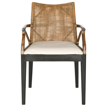 Vanna Arm Chair Brown/ White Cushion