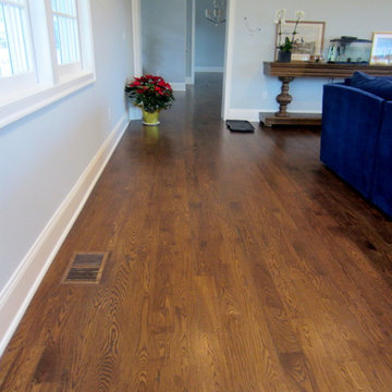 LOCUST VALLEY: 4" SELECT WHITE OAK SUPPLY/INSTALL & FINISH W DARK WALNUT/TRAFFIC