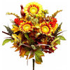 Faux Mixed Pumpkins, Sunflower, Leaves Filler Fall Bush Decoration