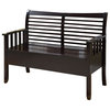 Solid Wood 48in.L Bench with Storage, Cappucino