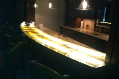 Translucent Quartzite home bar